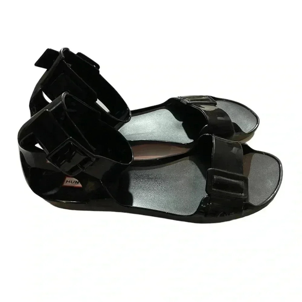 Hunter Tiffany Jelly Sandals Black Size 7UK